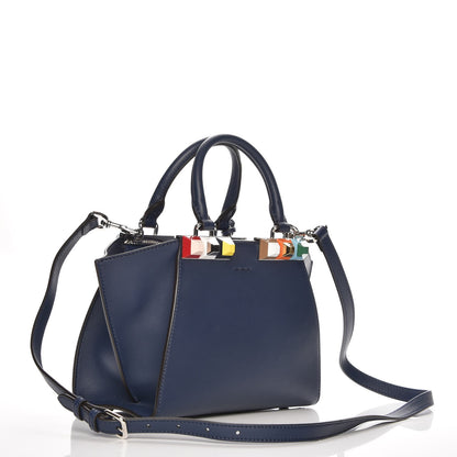 Fendi Vitello Dolce Studded Mini 3Jours Tote Blueberry Multicolor 4 of 8