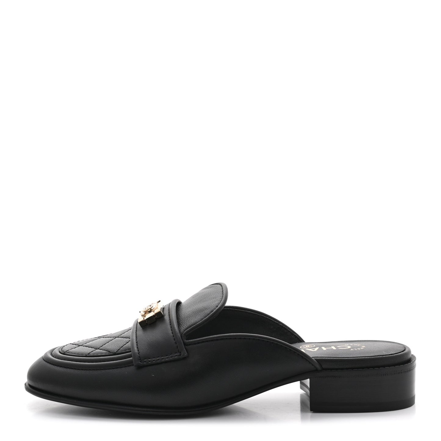 Lambskin Quilted Boy Mules 37 Black