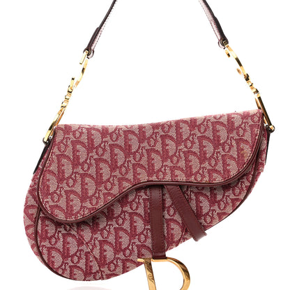 Christian Dior Monogram Saddle Bag Burgundy 8 of 14