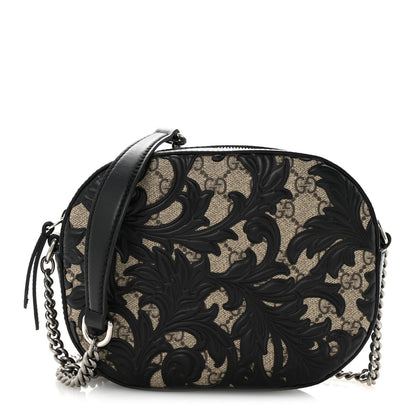 Gucci GG Supreme Monogram Arabesque Mini Chain Shoulder Bag Beige Black 1 of 11