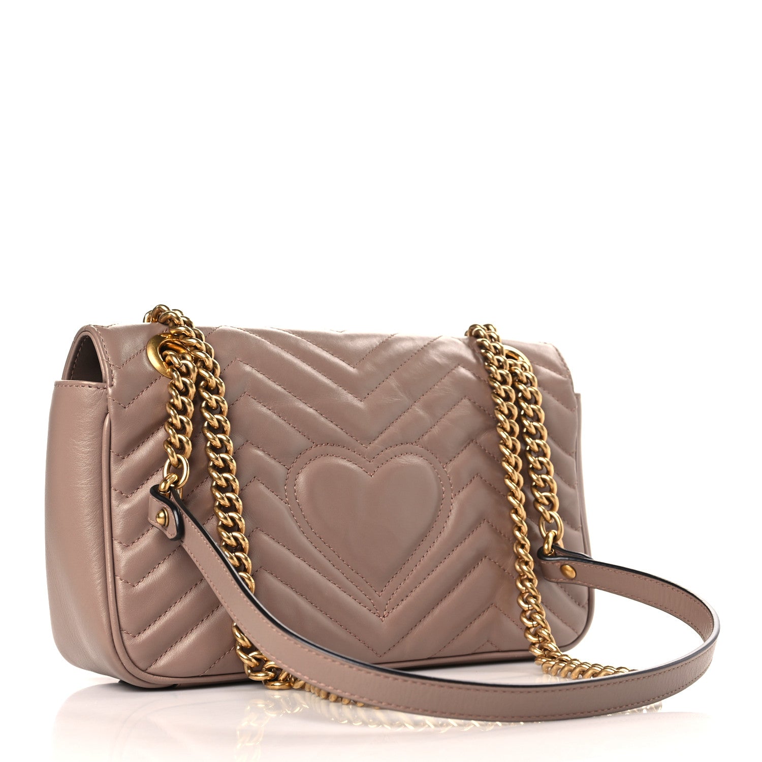 Gucci Calfskin Matelasse Small GG Marmont Shoulder Bag Porcelain Rose 3 of 9