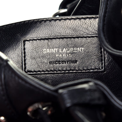 Saint Laurent Calfskin Small Y Studs Bucket Bag Black 6 of 9