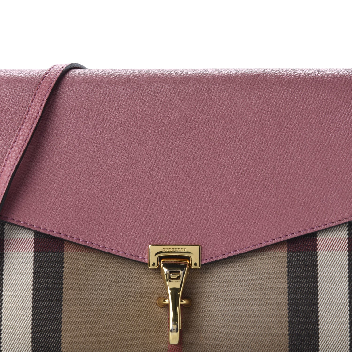 Burberry Derby Calfskin House Check Small Macken Crossbody Bag Mauve Pink 12 of 12
