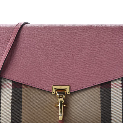 Burberry Derby Calfskin House Check Small Macken Crossbody Bag Mauve Pink 12 of 12