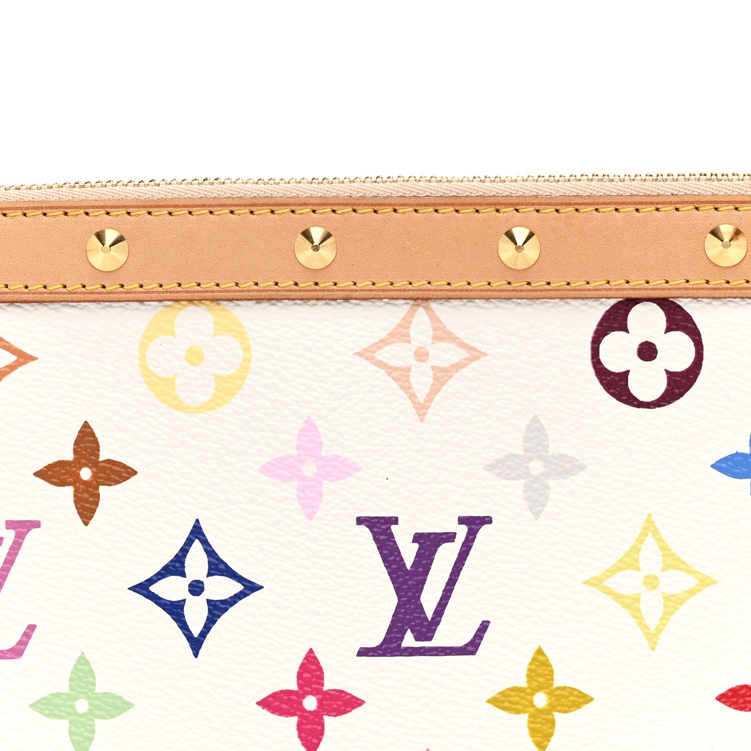 Louis Vuitton Monogram Multicolor Pochette Accessories White 7 of 9