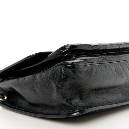 Saint Laurent Crinkled Calfskin Matelasse Monogram Medium Niki Chain Satchel Black 9 of 10