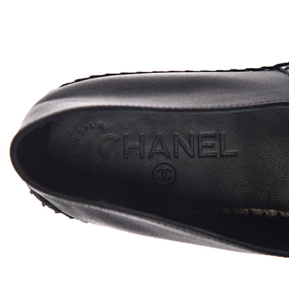 Chanel Lambskin Quilted CC Espadrilles 35 Black 6 of 7