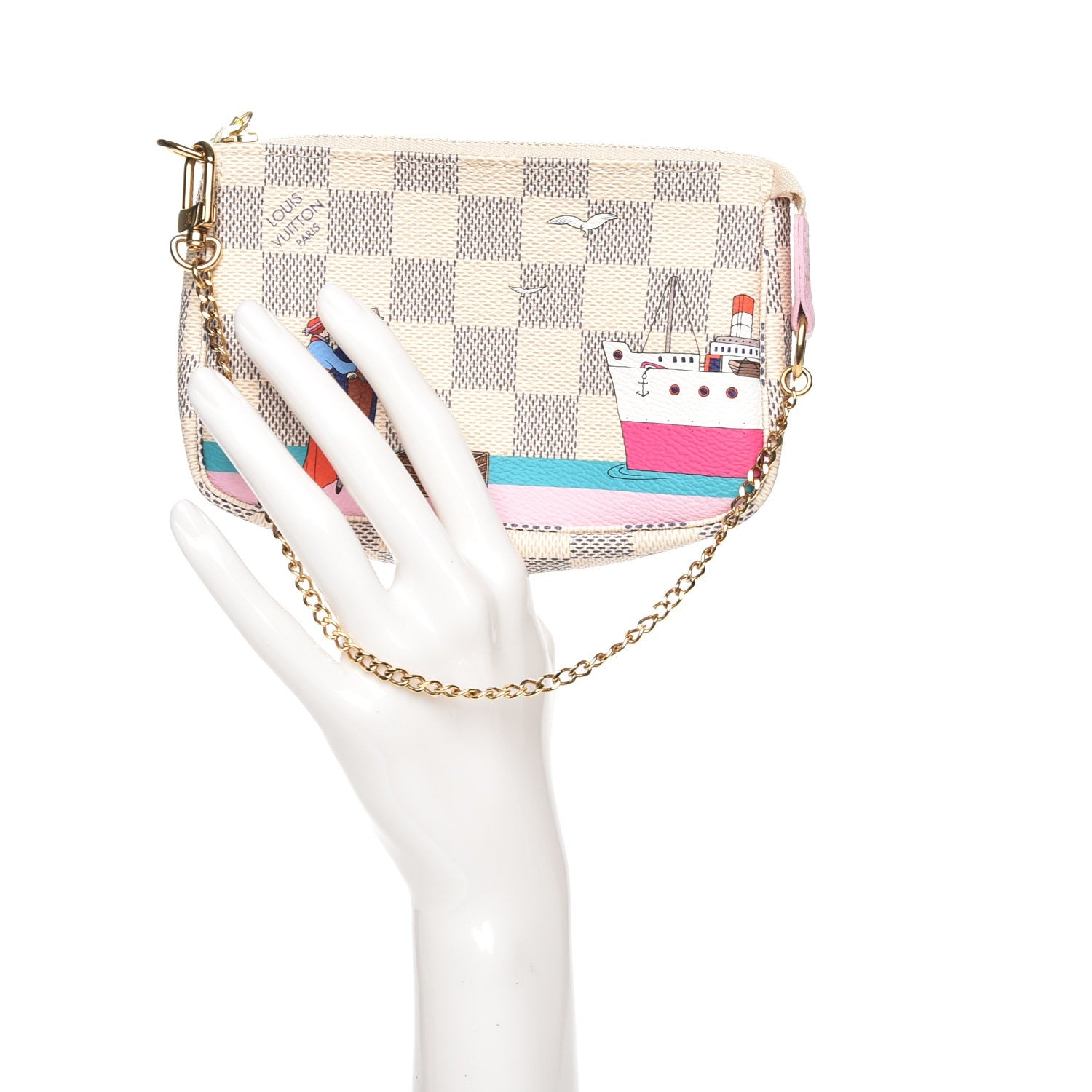 Louis Vuitton Damier Azur 2016 Christmas Animation Mini Pochette Accessories 2 of 7