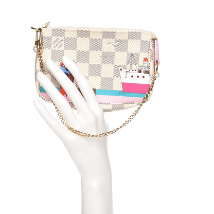 Louis Vuitton Damier Azur 2016 Christmas Animation Mini Pochette Accessories 2 of 7