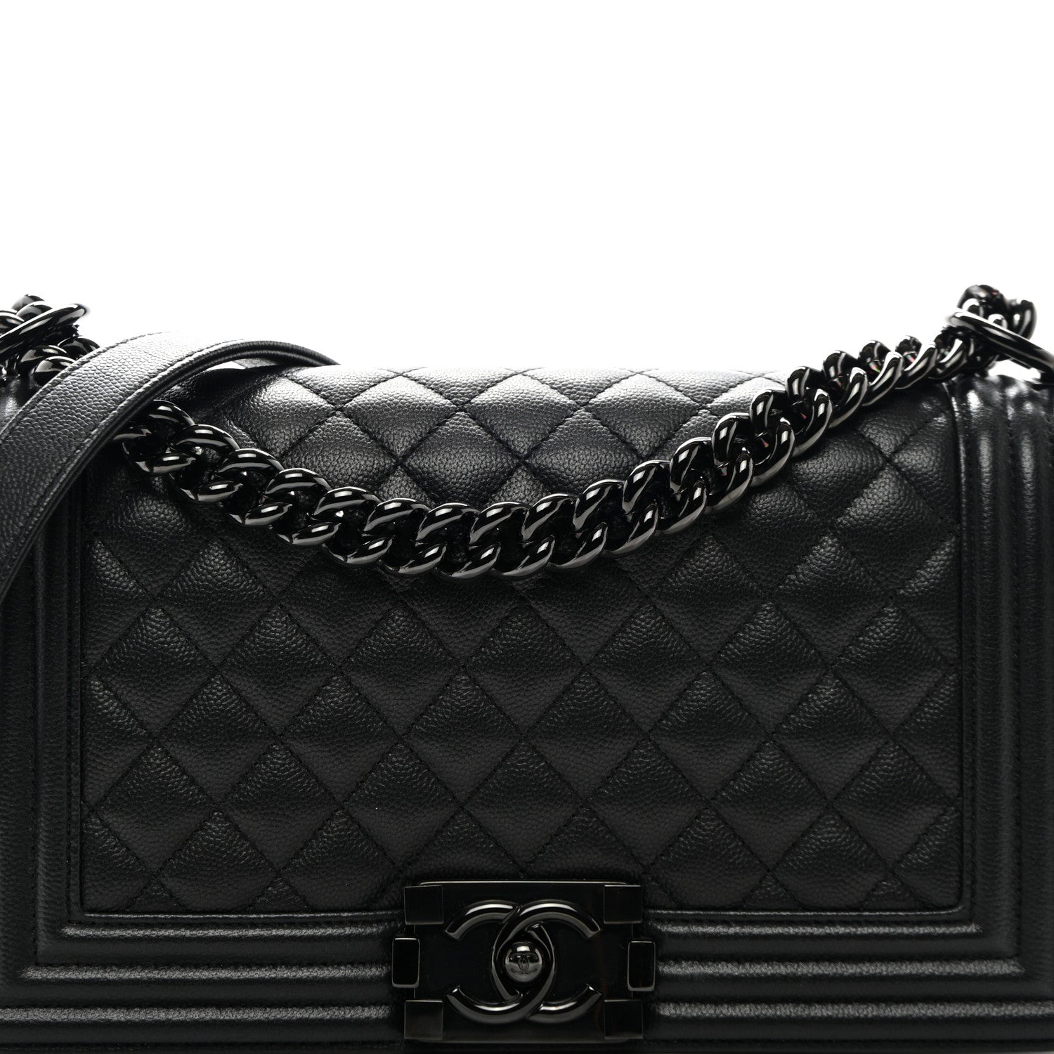 Chanel Caviar Quilted Medium Boy Flap So Black 8 of 10