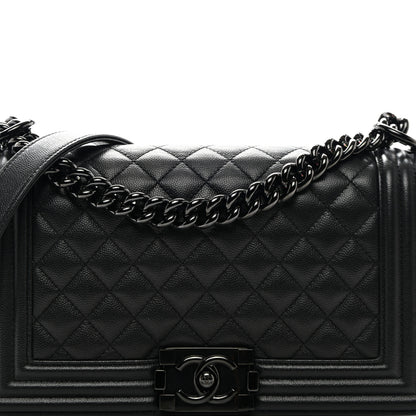 Chanel Caviar Quilted Medium Boy Flap So Black 8 of 10
