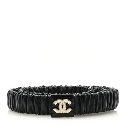 Chanel Lambskin Ruched CC Belt 90 36 Black 1 of 4