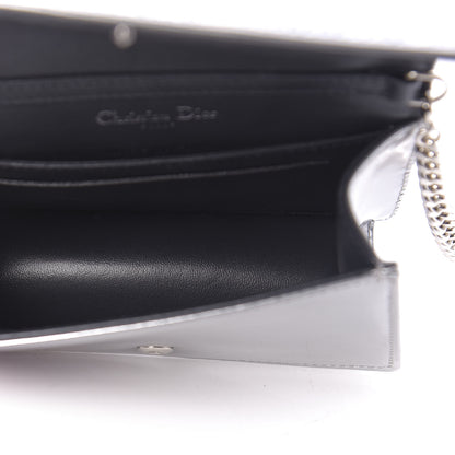 Christian Dior Metallic Patent Micro-Cannage Baby Diorama Flap Bag Silver 4 of 8
