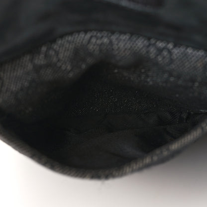 Gucci Denim Monogram Double Pocket Belt Bag Black 6 of 12
