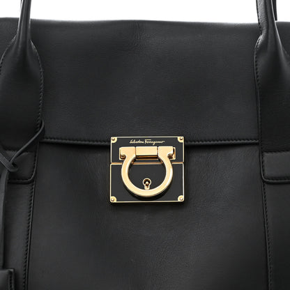 Salvatore Ferragamo Calfskin Large Sookie Satchel Black 7 of 9