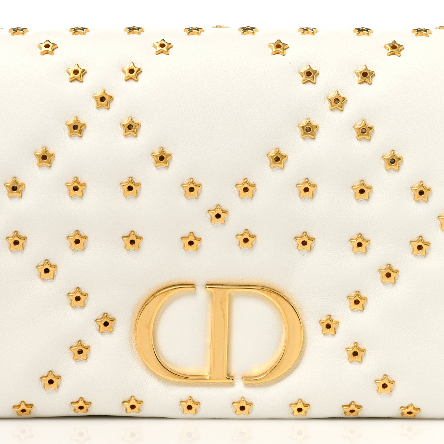 Christian Dior Calfskin Star Motif Macrocannage Mini Caro Bag Latte 7 of 9