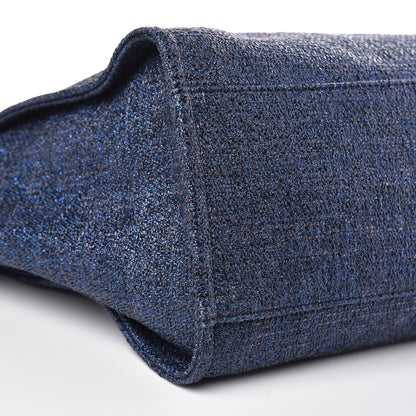 Chanel Woven Straw Raffia Large Deauville Tote Blue 8 of 11