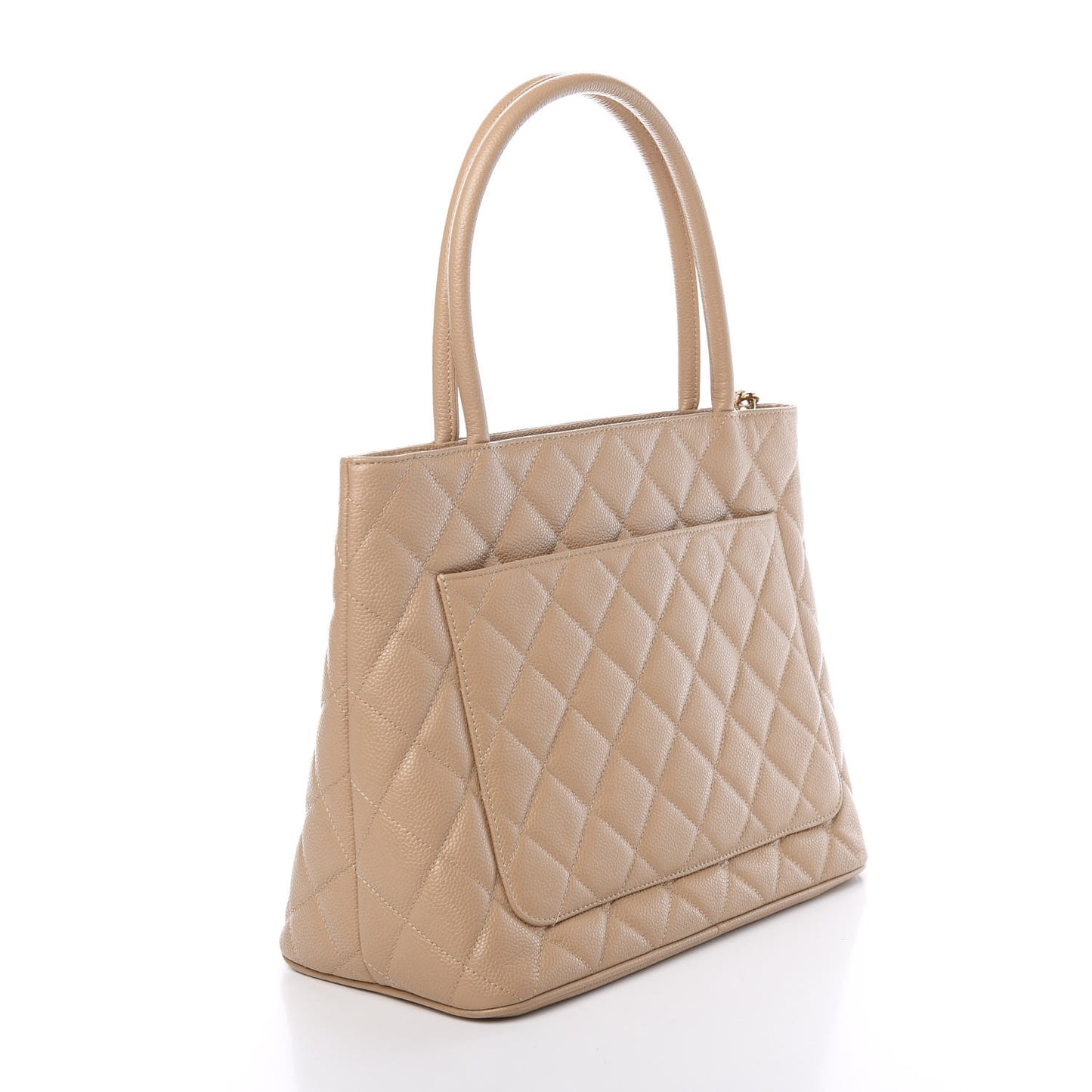 Caviar Quilted Medallion Tote Beige