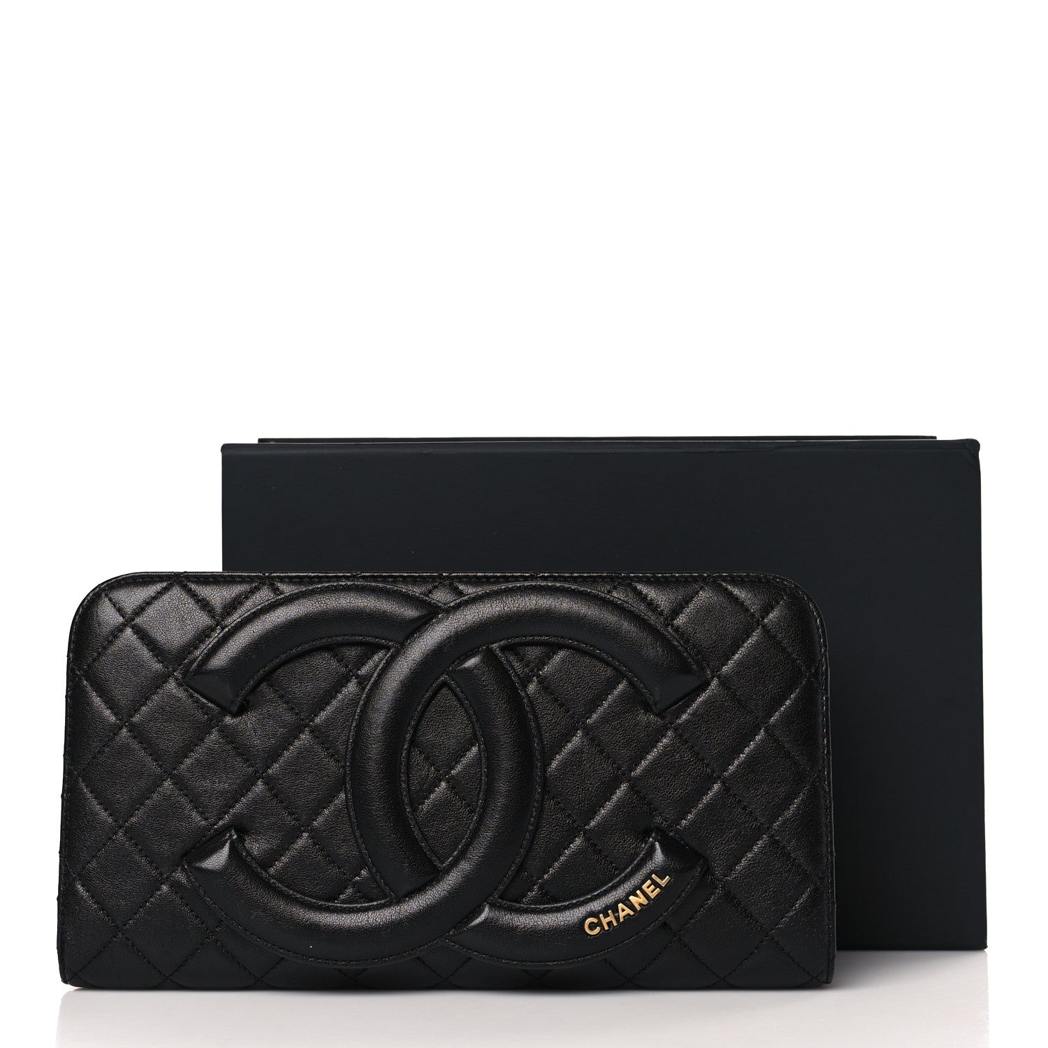 Chanel Lambskin Quilted Coco Midnight Clutch Black 10 of 10