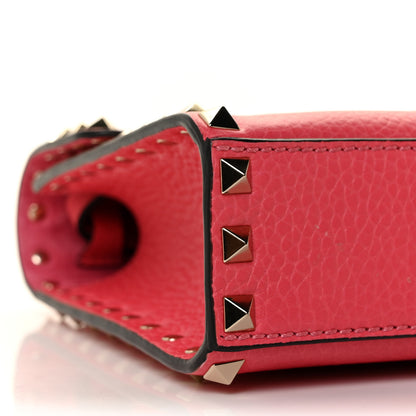 Valentino Garavani Pebbled Calfskin Medium Rockstud Flip Lock Crossbody Bag Pink 6 of 7