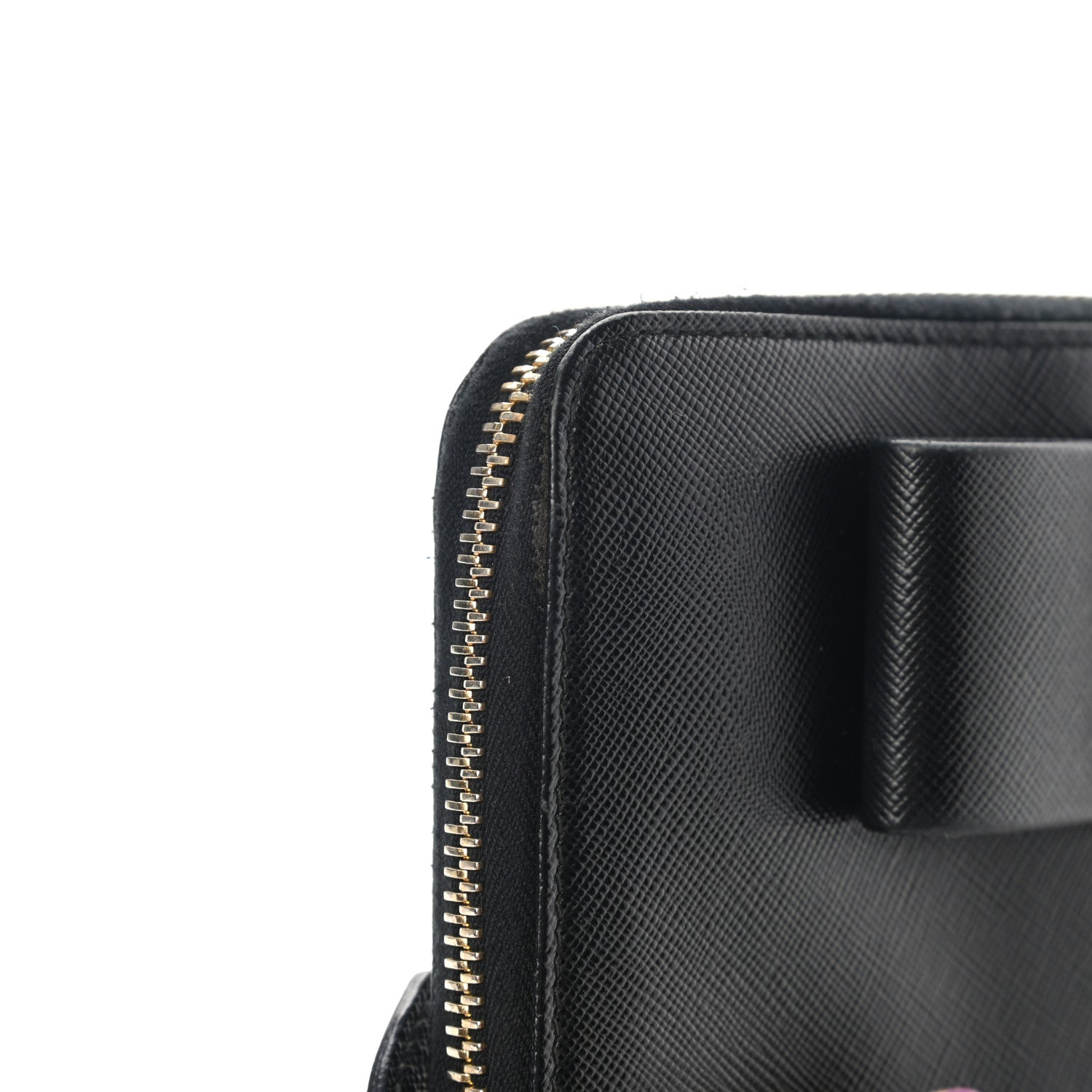 Prada Saffiano Fiocco Bow Zip Around Wallet Black 12 of 17