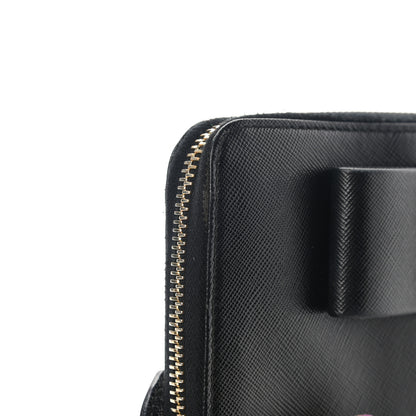 Prada Saffiano Fiocco Bow Zip Around Wallet Black 12 of 17