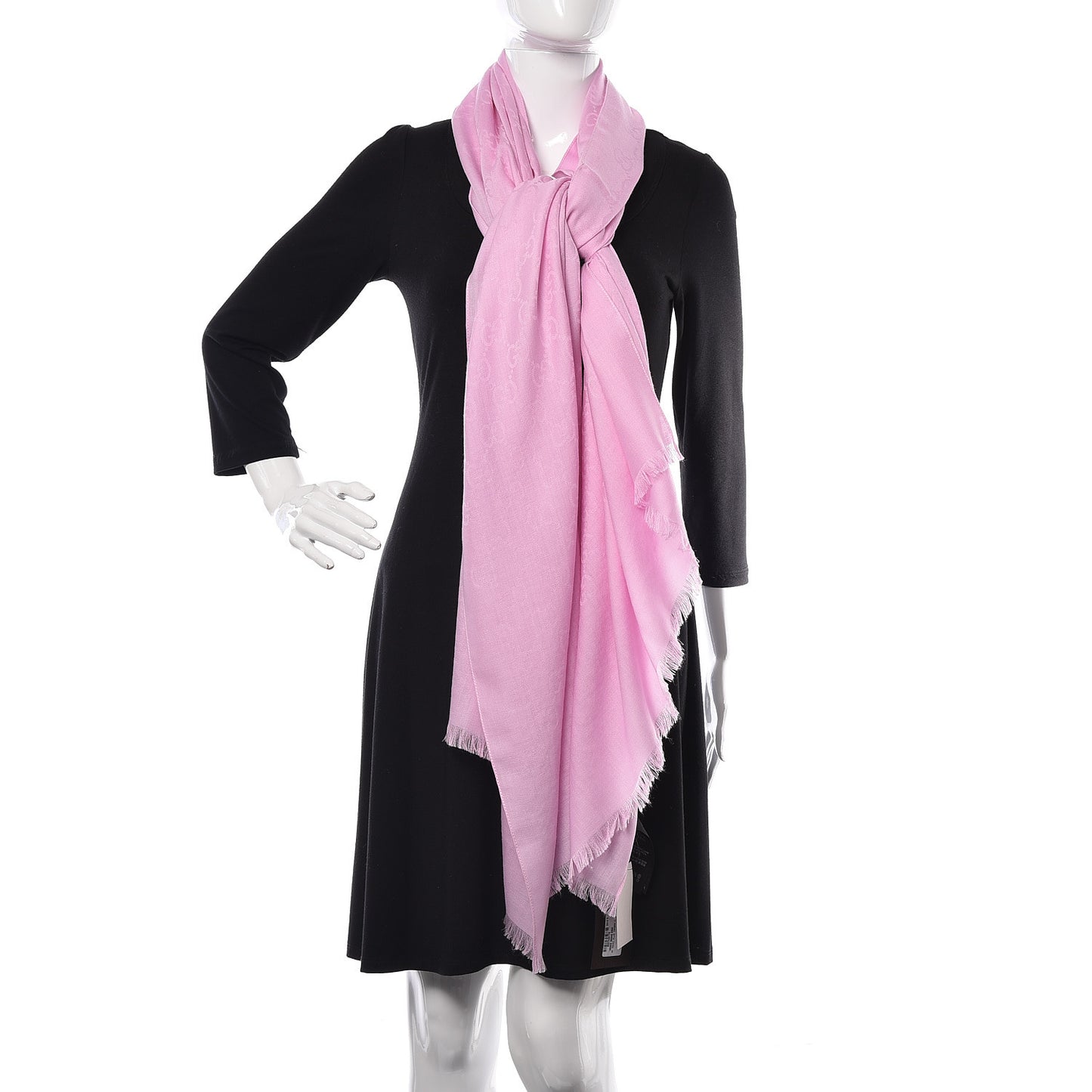 Wool Silk GG Monogram GGNat Plus Scarf Rose