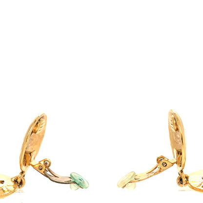 Chanel Quilted CC Drop Clip On Earrings Gold 3 of 4