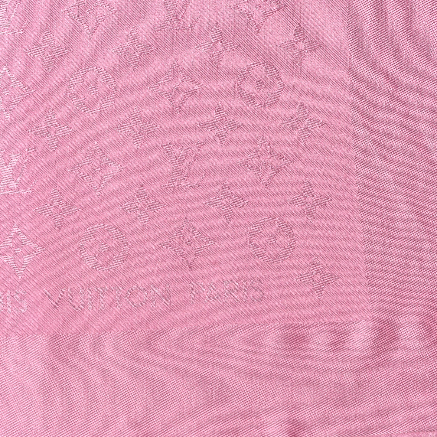 Wool Silk Monogram Shawl Rose Petale