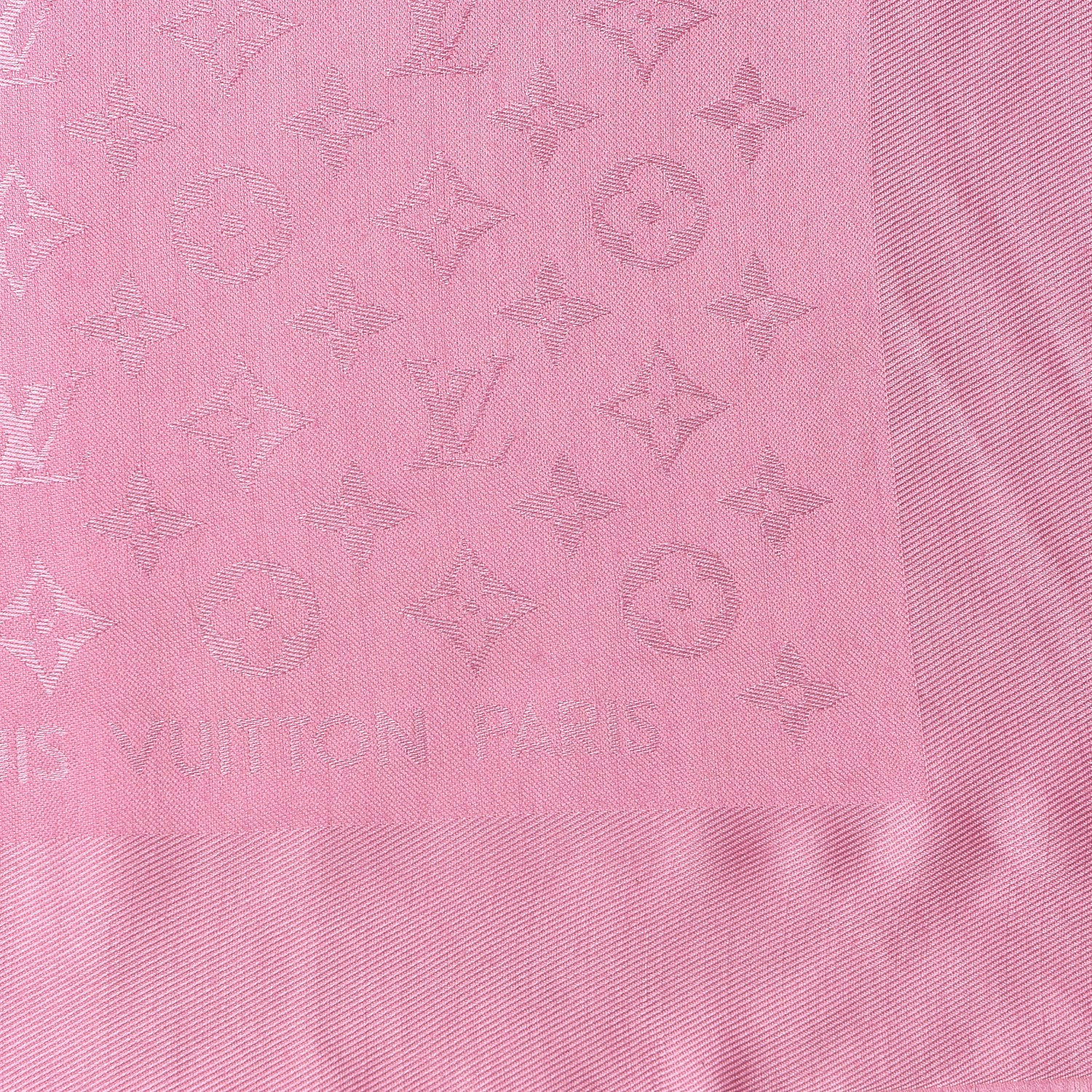 Louis Vuitton Wool Silk Monogram Shawl Rose Petale 3 of 4