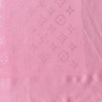 Louis Vuitton Wool Silk Monogram Shawl Rose Petale 3 of 4