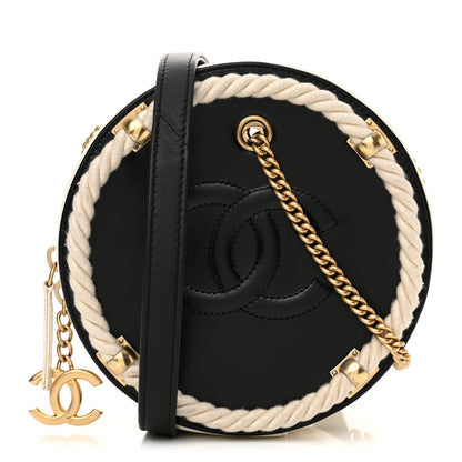 Chanel Crumpled Calfskin Cotton Small En Vogue Round Bag Black 1 of 10