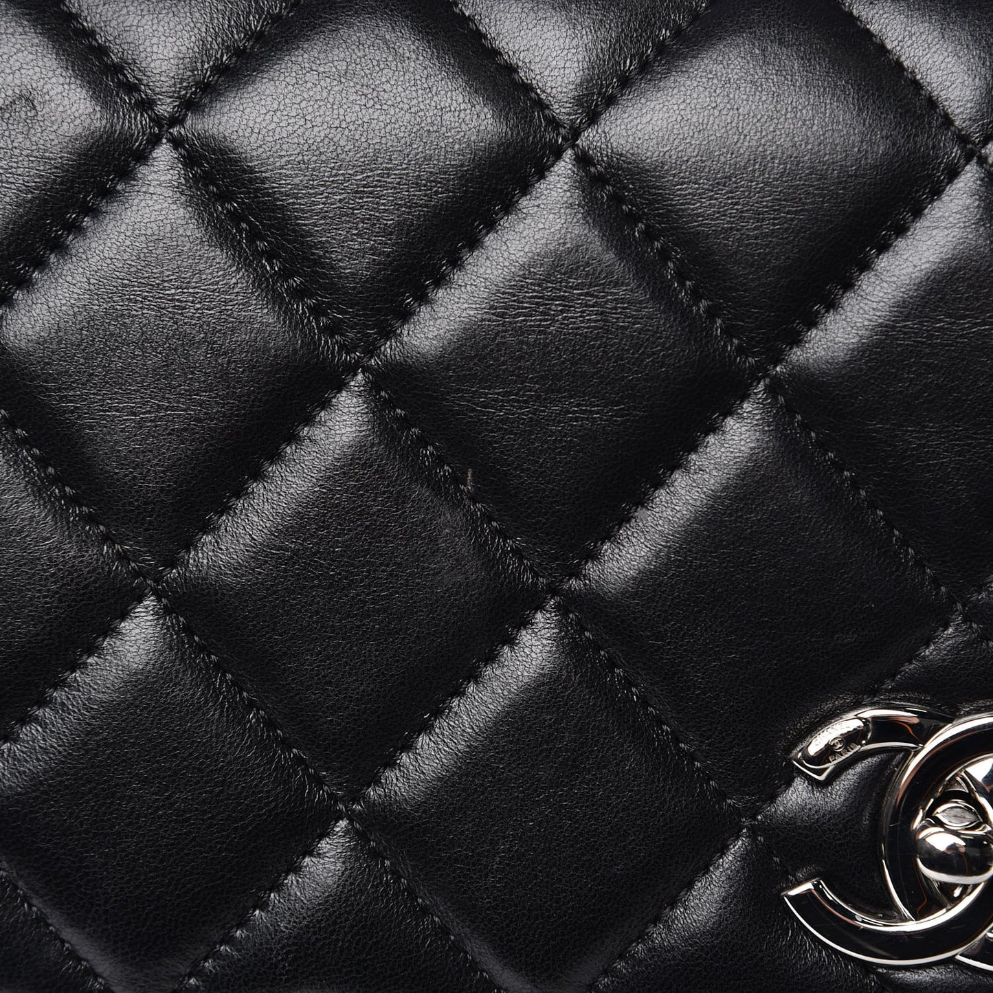 Lambskin Quilted Large Trendy CC Dual Handle Flap Bag Black