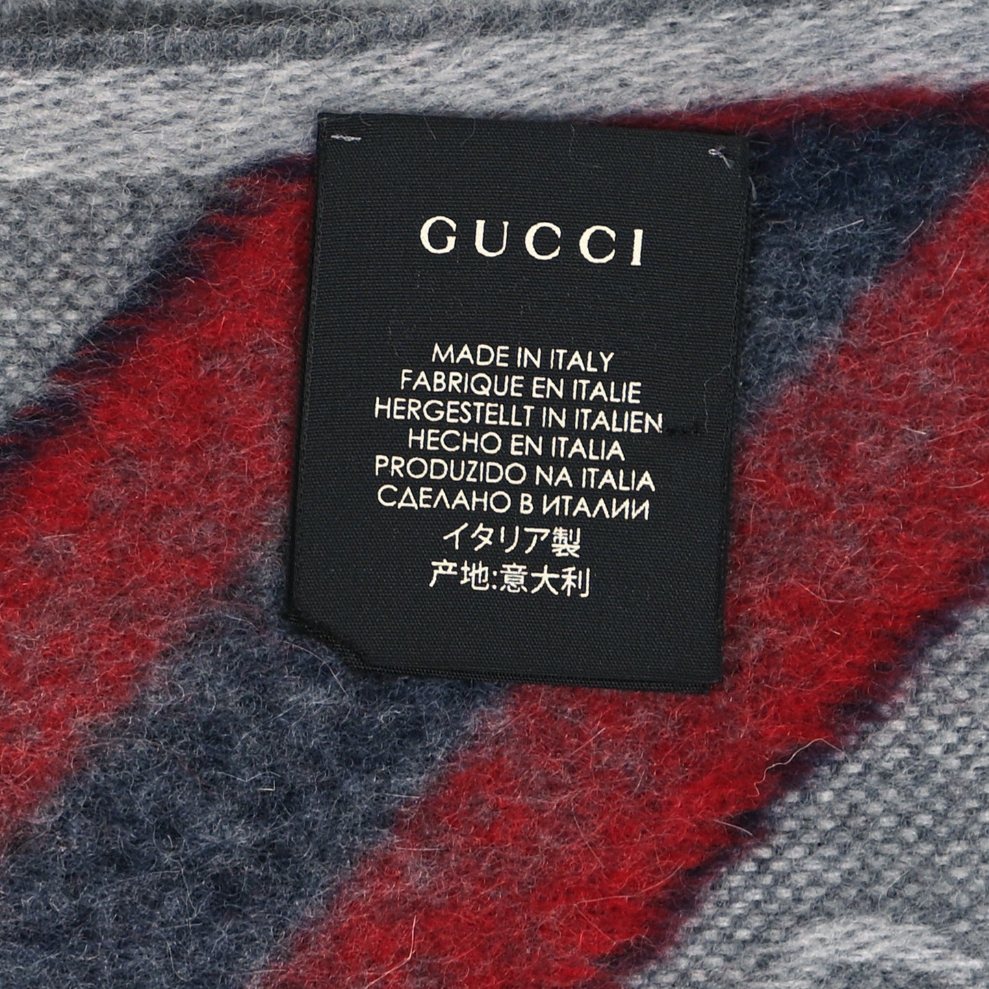 Wool Angora Monogram Web New Nikky Scarf Zinc Blue