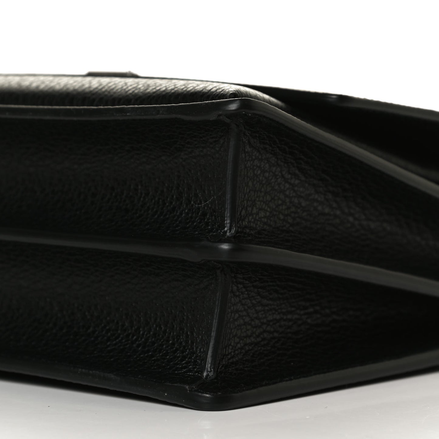 Grained Calfskin Medium Monogram Sunset Satchel Black
