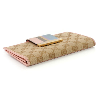 Gucci Monogram Calfskin Ladies Web Continental Wallet Pink 3 of 7