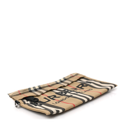 Burberry Nylon Vintage Check Print Logo Wristlet Archive Beige 6 of 6