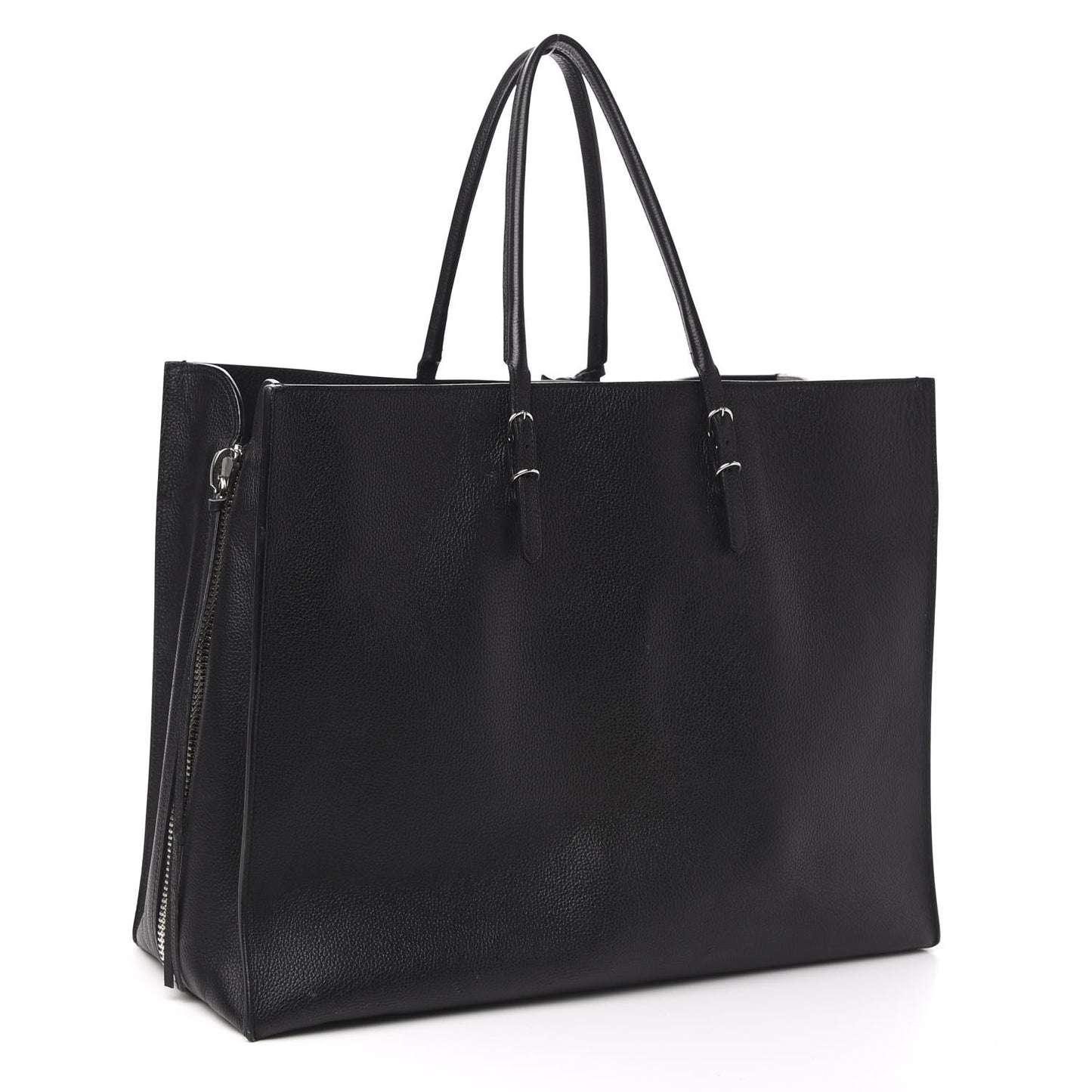 Supple Calfskin Papier A4 Zip Around Tote Black