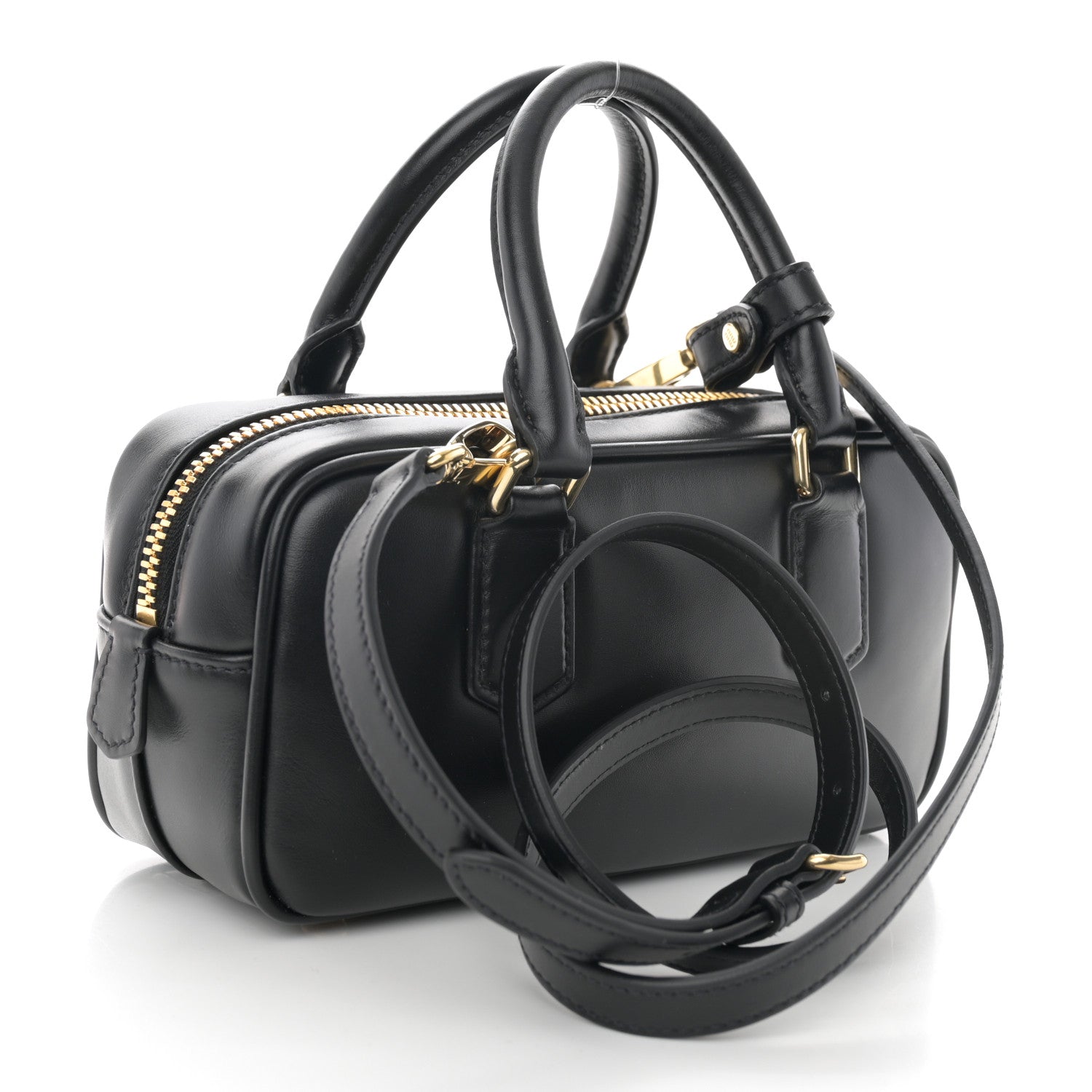 Miu Miu Calfskin Mini Arcadie Top Handle Bag Black 3 of 10