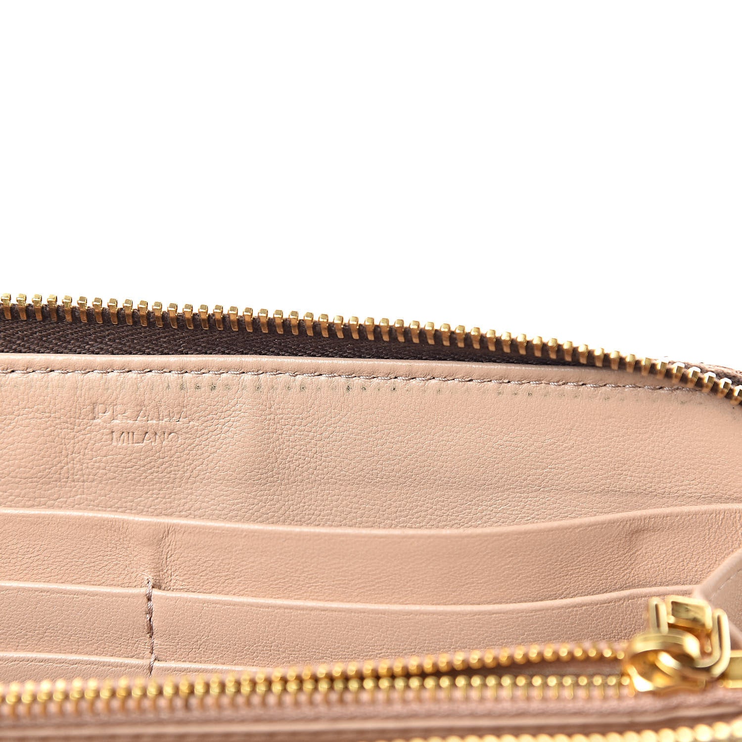 Prada Vernice Zip Around Wallet Brown 8 of 14