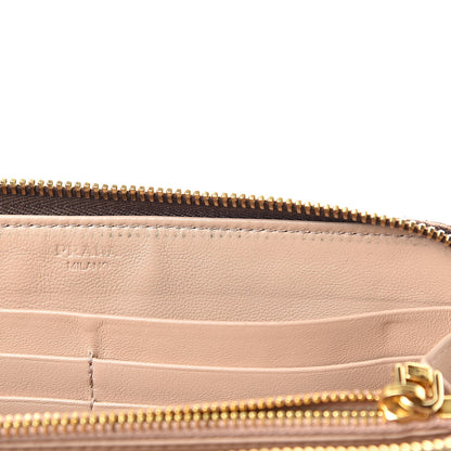 Prada Vernice Zip Around Wallet Brown 8 of 14