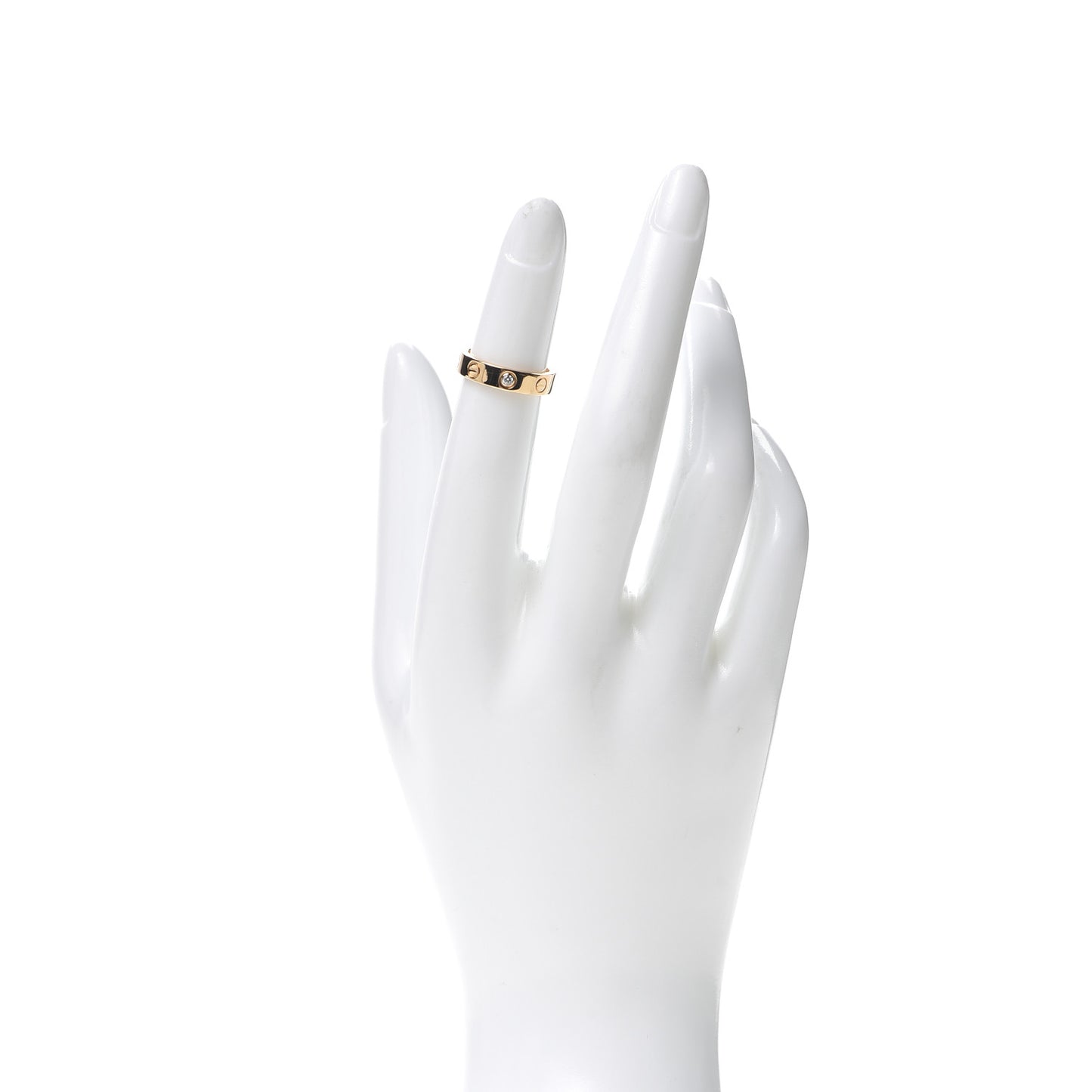 18K Yellow Gold Diamond 4mm LOVE Wedding Band Ring 46 3.75