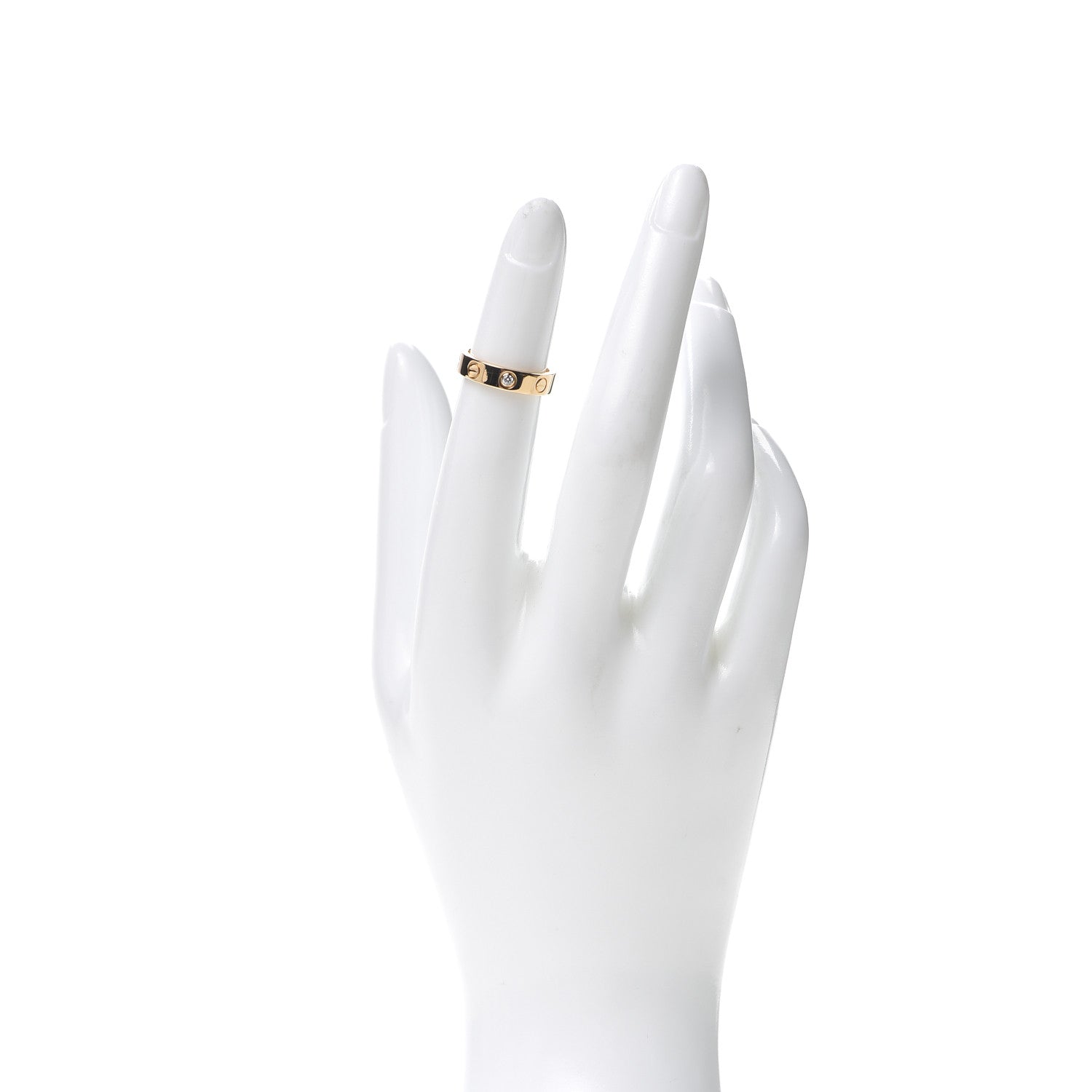 Cartier 18K Yellow Gold Diamond 4mm LOVE Wedding Band Ring 46 3.75 2 of 4