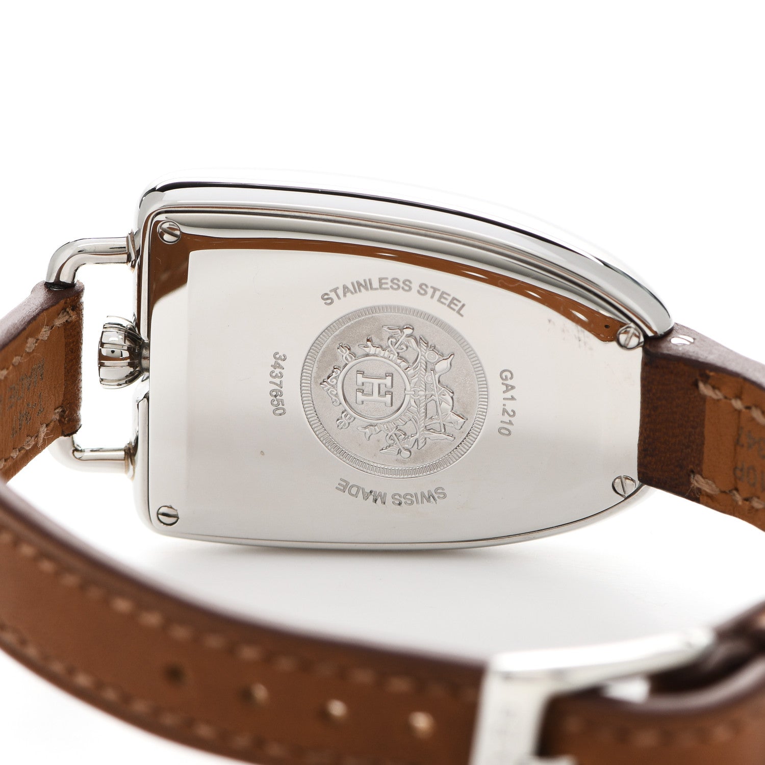 Hermes Stainless Steel Barenia 26mm Galop Quartz Watch Fauve 4 of 5