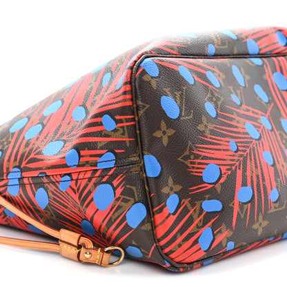 Louis Vuitton Monogram Jungle Dots Neo Neverfull MM Coquelicot Denim 9 of 11