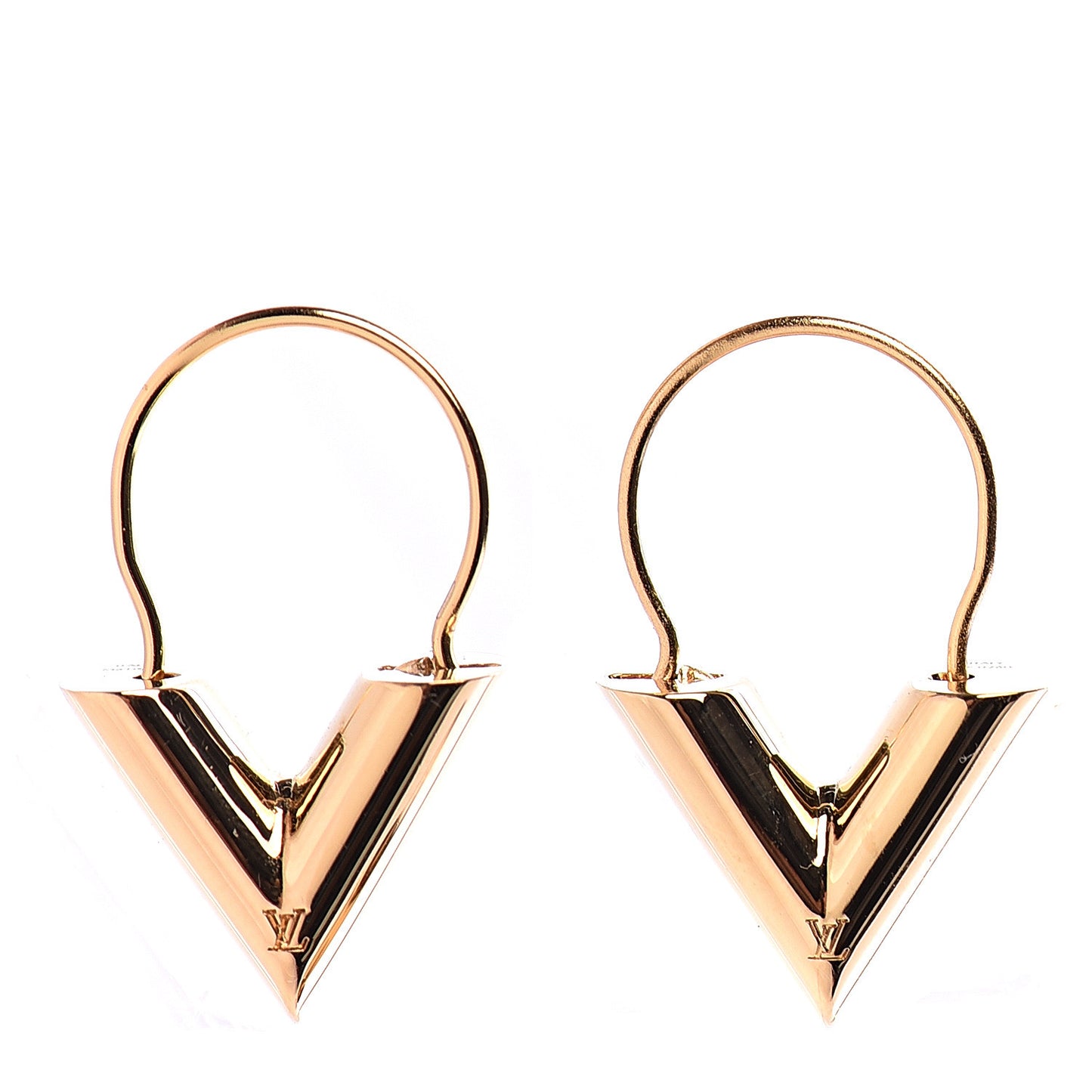 Brass Essential V Hoop Earrings Gold