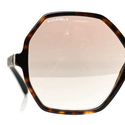Chanel Acetate Wood Rubber Square Sunglasses 9076 Dark Tortoise 14 of 16