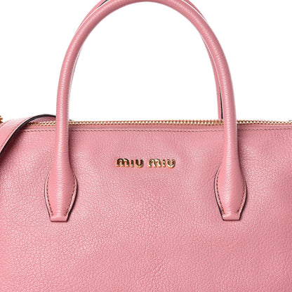 Miu Miu Goatskin Madras Zip Tote Rosa 14 of 14