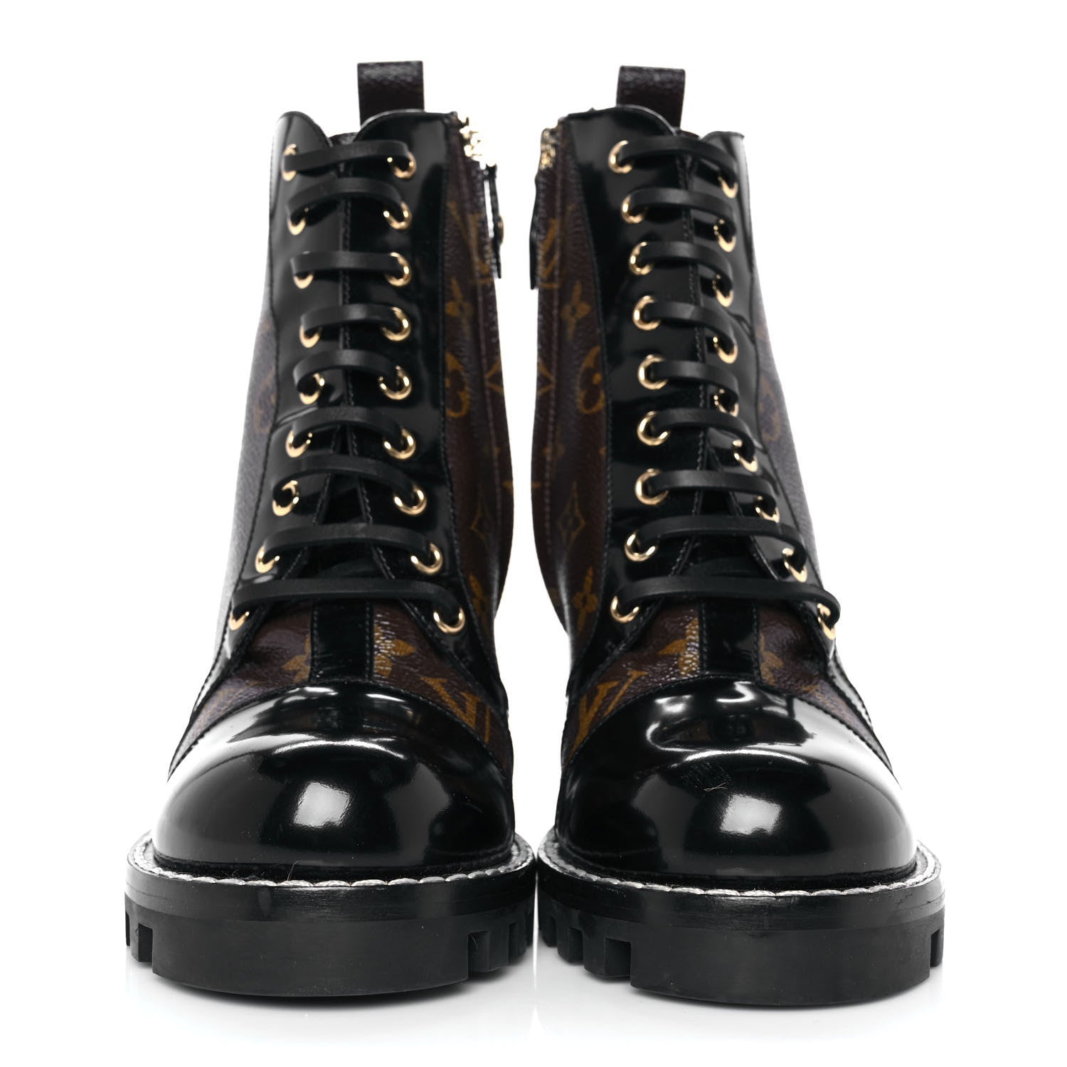 Louis Vuitton Patent Calfskin Monogram Star Trail Ankle Boots 39 Black 2 of 7