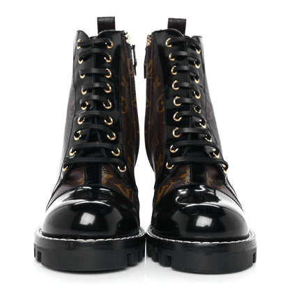 Louis Vuitton Patent Calfskin Monogram Star Trail Ankle Boots 39 Black 2 of 7